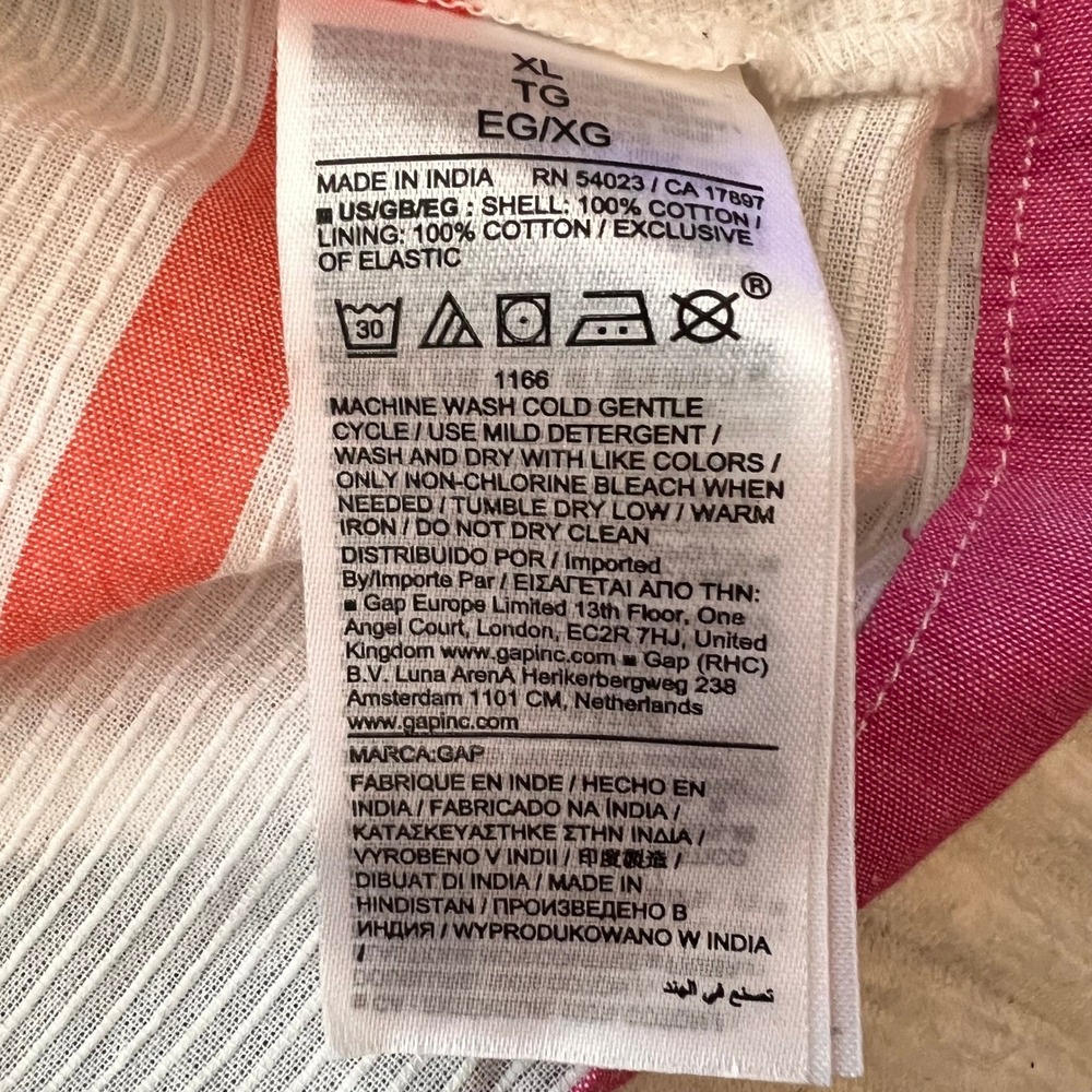 Gap Womens XL Rainbow Stripe Maxi Dress Smocked Back Pockets Summer NWT - Picture 10 of 16
